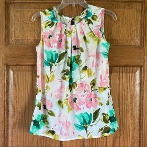 Nice Merona Pastel Floral Sleeveless Top Small